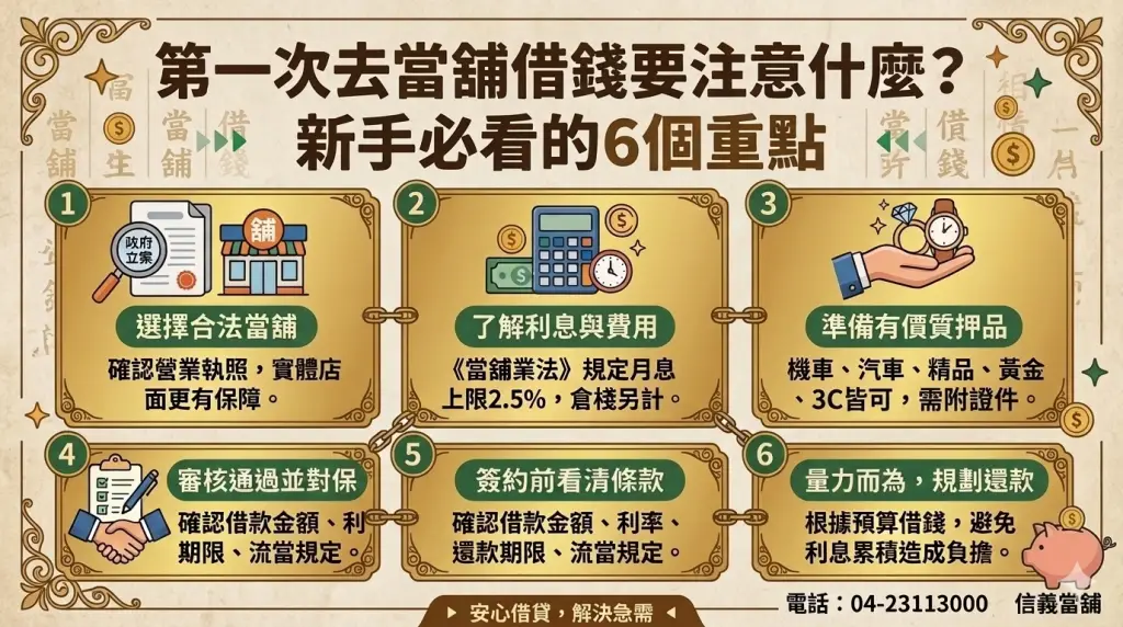 第一次去當舖借錢注意事項與借款流程說明