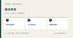 鑽戒典當準備與核對示意圖